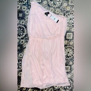 NWT ADRIANNA PAPELL Women Pale Pink ONE SHOULDER CHIFFON cocktail Dress,